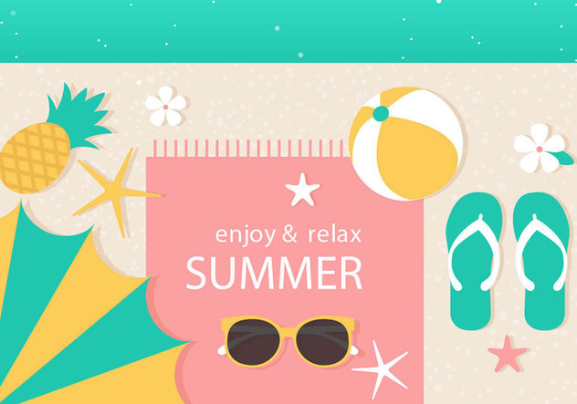 Free Vector Summer Time Illustration - Free vector #444483