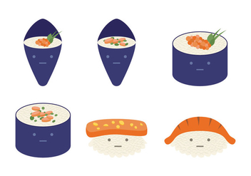 Cute Temaki Collection - Free vector #444643