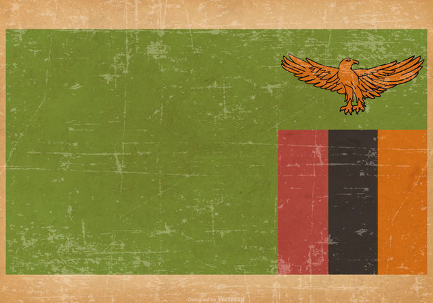 Old Grunge Flag of Zambia - бесплатный vector #444793