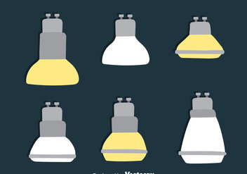 Flat Led Light Lamp Collection Vectors - vector gratuit #445083 