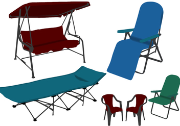 Different Lawn Chairs Vectors - vector gratuit #445173 