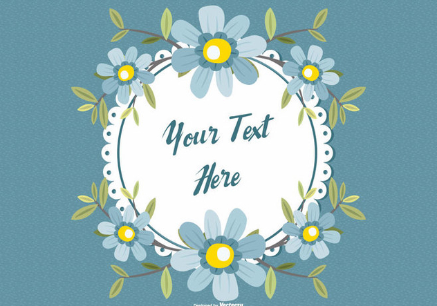 Cute Floral Card Template - vector gratuit #445293 