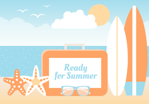 Free Summer Beach Elements Background - бесплатный vector #445303