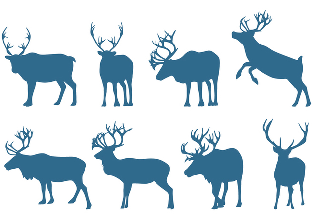 Deer Collection Silhouettes - vector gratuit #445693 