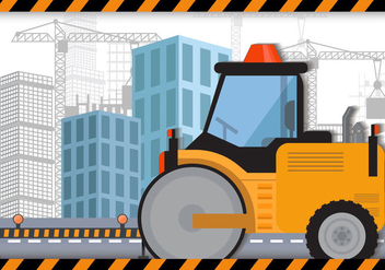 Steamroller For Construction - Free vector #445703