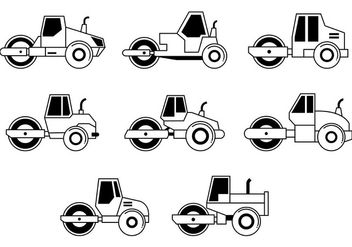 Set Of Steamroller Icons - бесплатный vector #445793