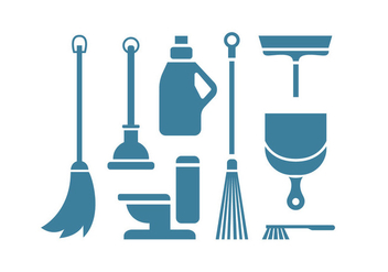 Cleaning tool vector icons - vector gratuit #445863 
