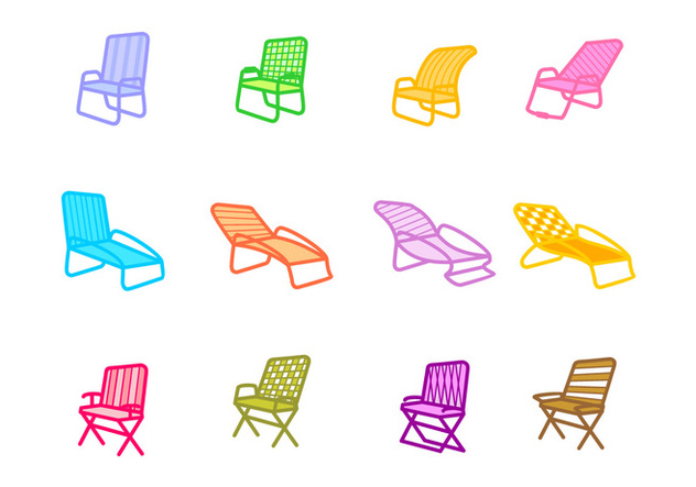 Lawn Chair Icon - vector #445913 gratis