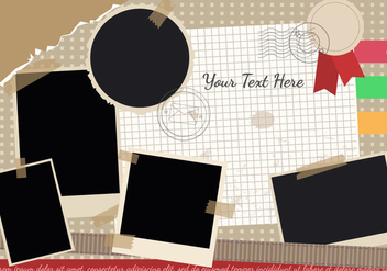 Scrapbook with Travel Theme and Photo Edges Vector - vector #445923 gratis