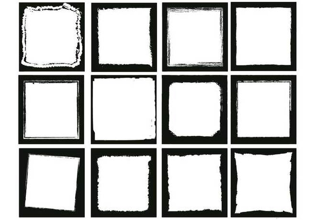 Photo edges square vector set - vector gratuit #445953 