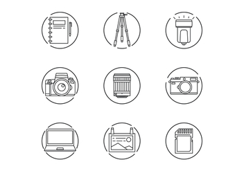 Photographer Gear Icons - Free vector #445993