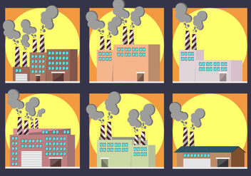 Smoke Stack Factory Pack Vector - Free vector #446063