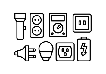 Electricity Icon Set - vector #446093 gratis