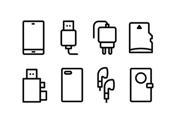 Phone Accessories Icon Pack - Free vector #446103