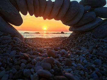 Conero Park, Ancona, Italy. Sirolo beach in the lights of a sunrise - image #448663 gratis