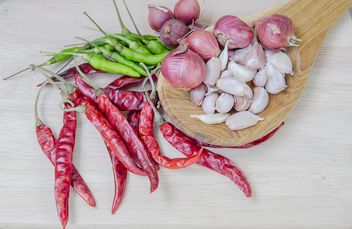 #garlic . pepper, spices - image gratuit #452383 