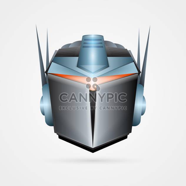 Vector illustration of iron robot head mask on white background - Free vector #125723