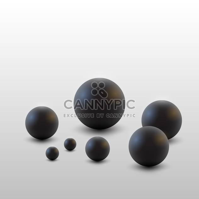 Vector illustration of round black balls on white background - Kostenloses vector #125943
