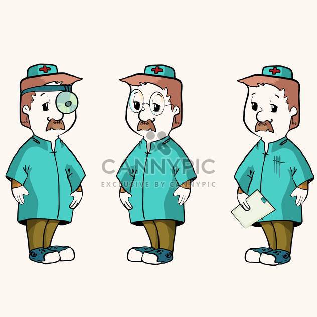 Vector illustration of cartoon professional doctors with medical equipment - Free vector #125983