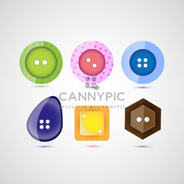 Vector set of six different colorful buttons - vector #126003 gratis