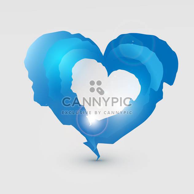 Vector illustration of blue sparkling torn heart on grey background - vector #126023 gratis