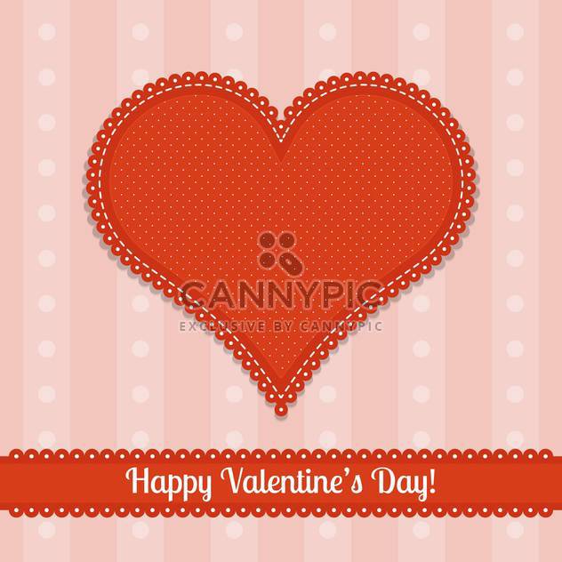 valentine card with big red heart and text place - Free vector #126043