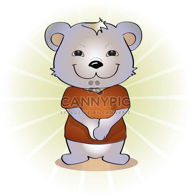 Vector illustration of cute cartoon bear on white background - Free vector #126253