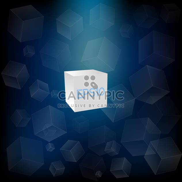 Vector abstract blue background with white cubes - бесплатный vector #126433