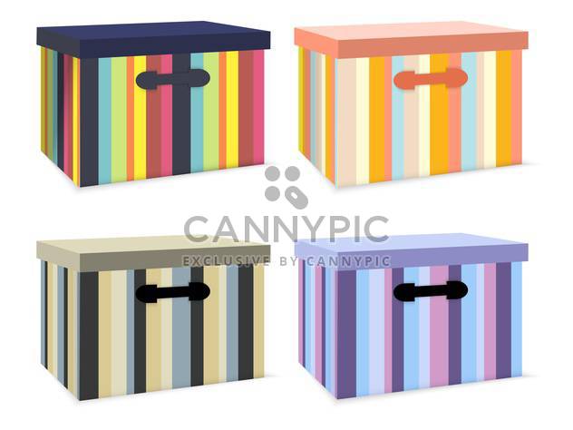 Vector set of colorful striped boxes on white background - Free vector #126453