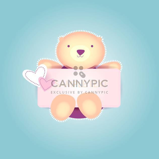 Cute valentine teddy bear on blue background with text place - Kostenloses vector #127023