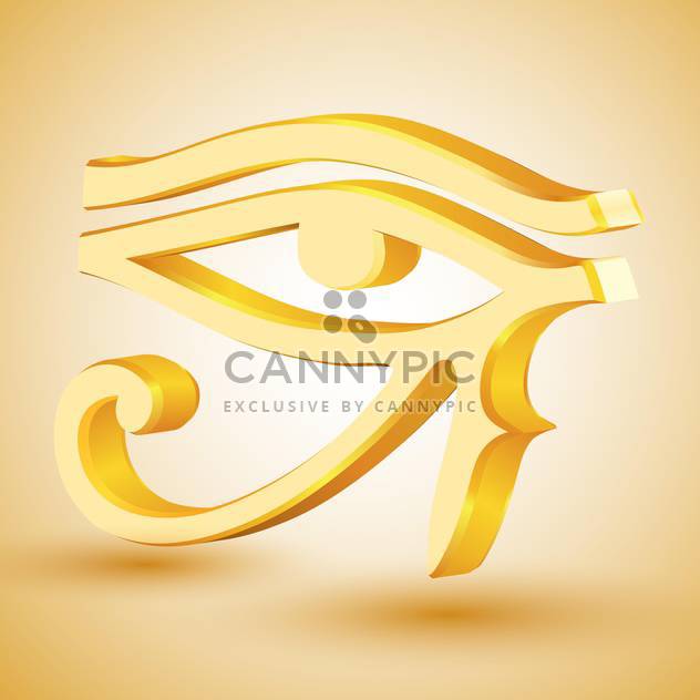 gold eye of Horus on beige background - Free vector #127213