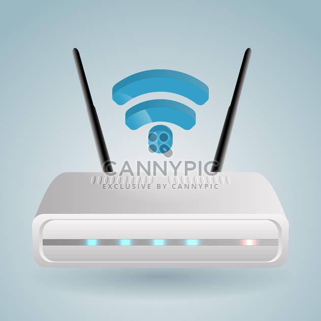 Vector illustration of wireless router on blue background - Free vector #127313