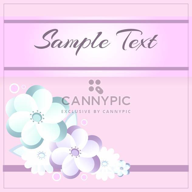 floral pattern on pink background with text place - vector gratuit #127343 