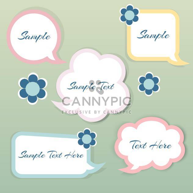 vector set of paper speech bubbles with text place - Free vector #127713