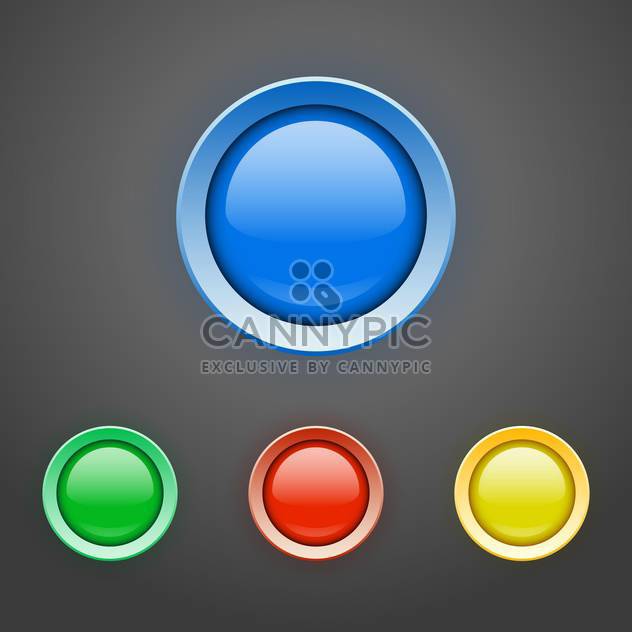 Vector set of colorful buttons on dark grey background - vector gratuit #127733 