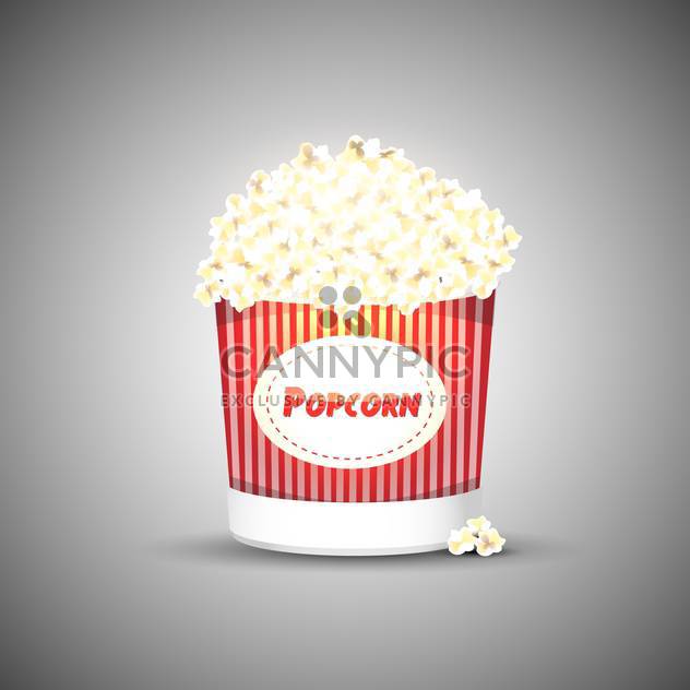 vector illustration of tasty popcorn on grey background - vector #127873 gratis