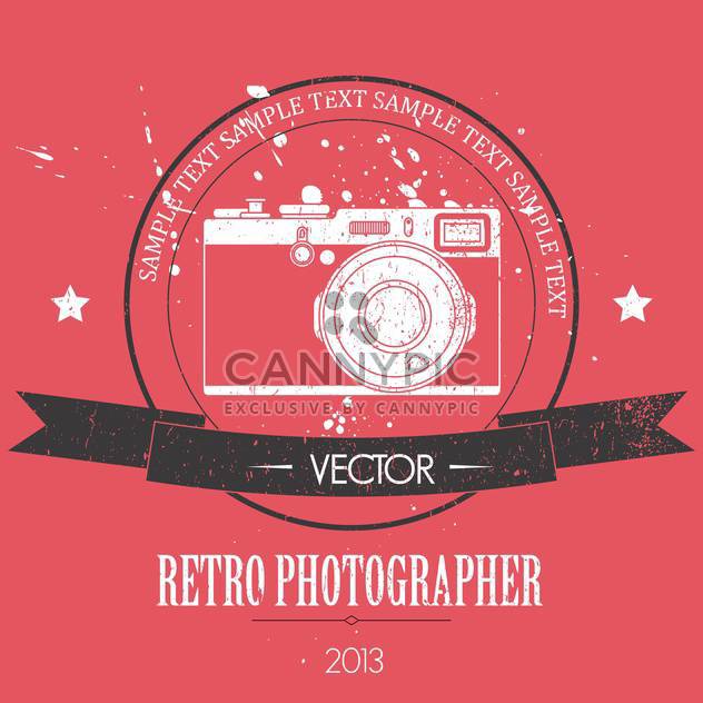 retro camera with vintage background - vector gratuit #127893 