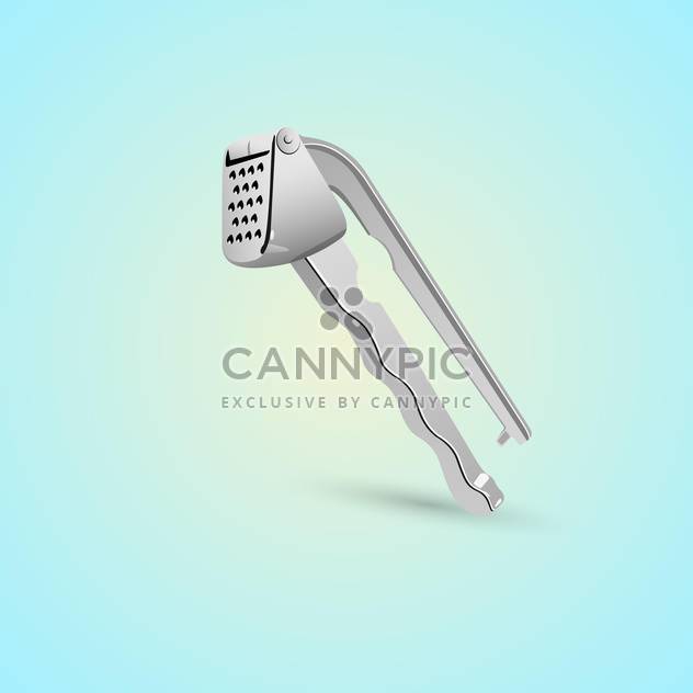 kitchen tool for cleaning garlic on blue background - бесплатный vector #127903