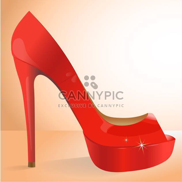vector illustration of female red shoe - Free vector #127923