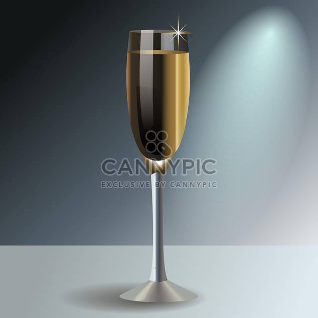 Glass with champagne, vector illustration - Kostenloses vector #128143