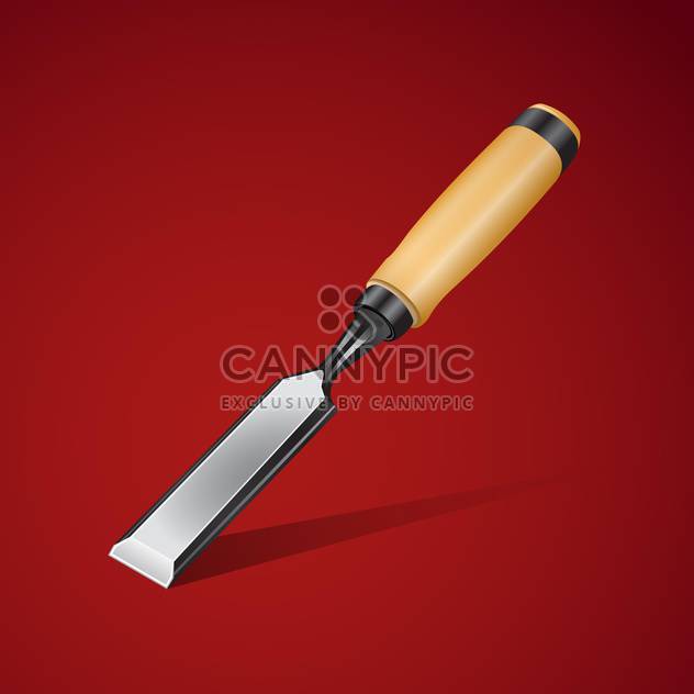 Vector illustration of chisel on a red background - Free vector #128183