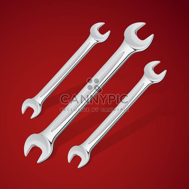 hand wrench tools vector icons, on red background - Kostenloses vector #128203