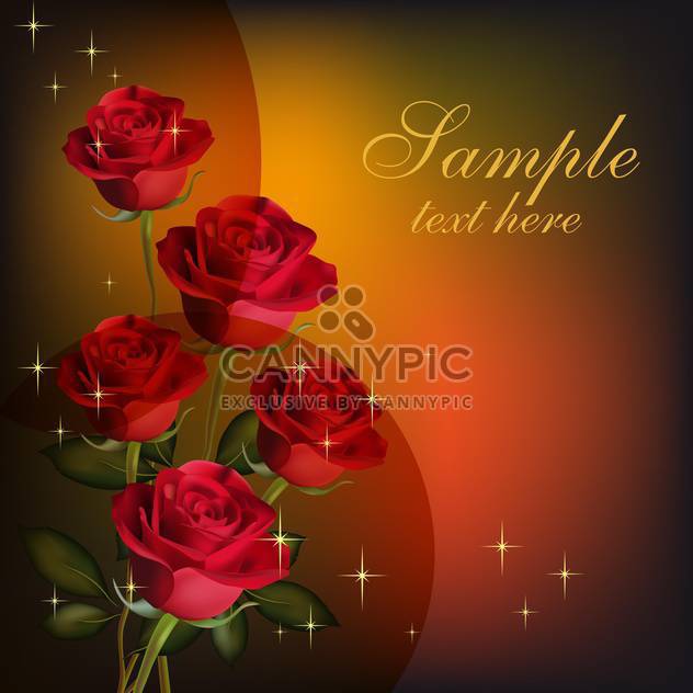 Beauty red roses on valentine's day card with place for text - vector gratuit #128313 