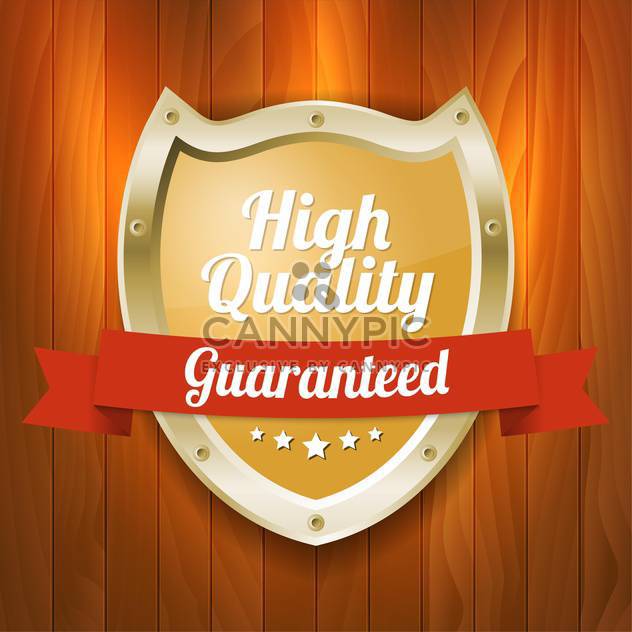 Vector shield badge with high quality guaranteed text - Free vector #128553