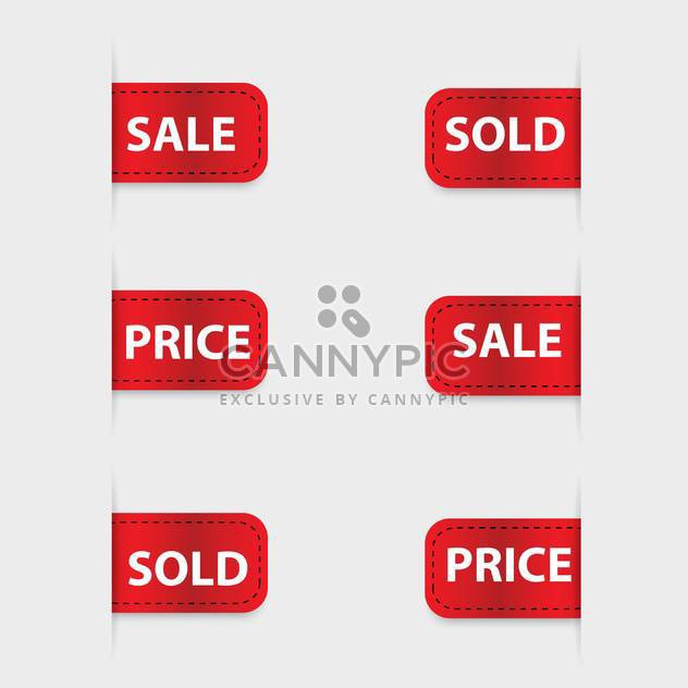 Vector set of red discount labels - Free vector #128623