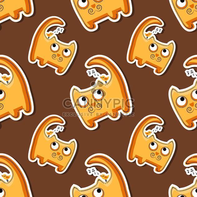 Vector seamless pattern with cute orange cats - Kostenloses vector #128653