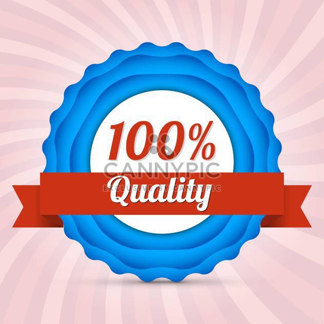 Vector badge of hundred percent quality - Free vector #128803