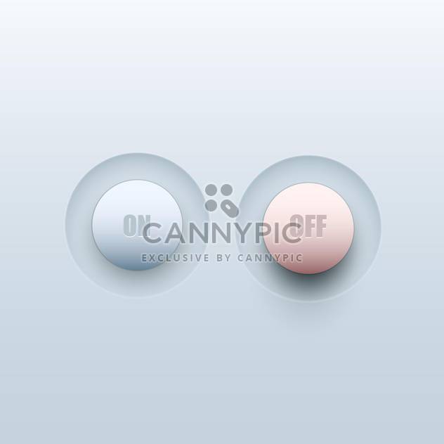 On and off vector button on blue background - Free vector #128873