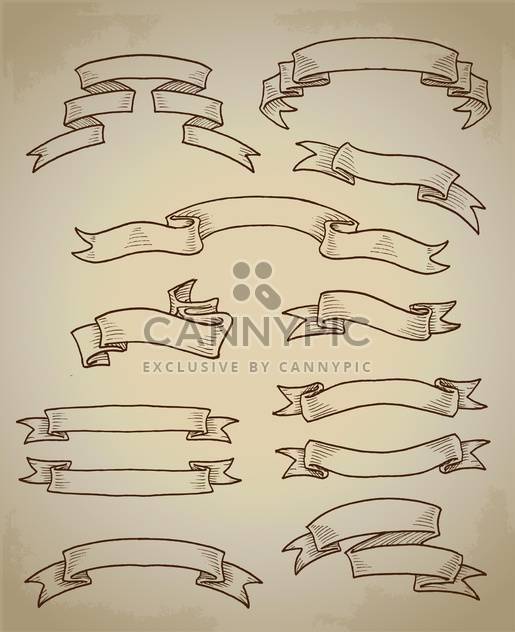 set of vector vintage ribbon banners - Free vector #129083