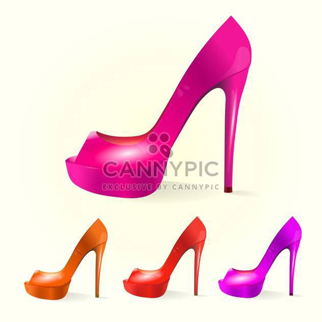 set of female vector shoes - Free vector #129093